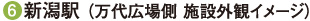 ⑥新潟駅（万代広場側施設外観イメージ）